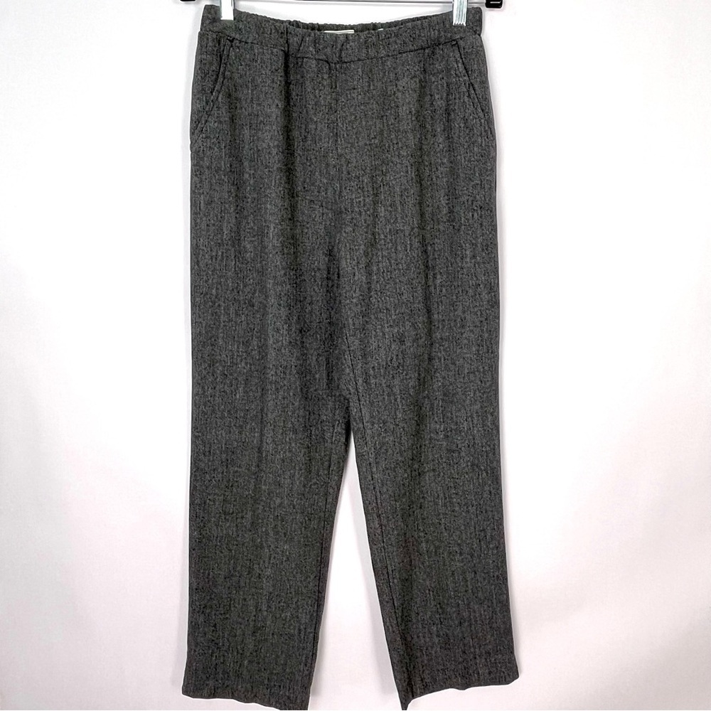 Dana Buchman Women’s Straight Elastic Waist Grey Tweed Like Dress Pants Sz 10